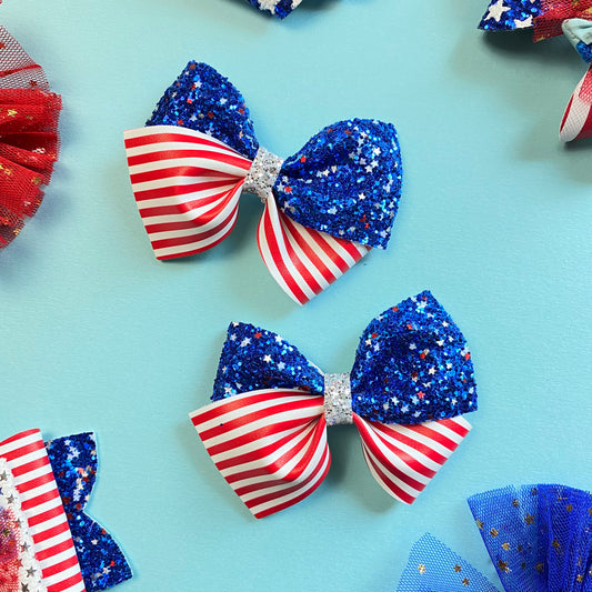 Patriotic flag pigtail set (3 inch)